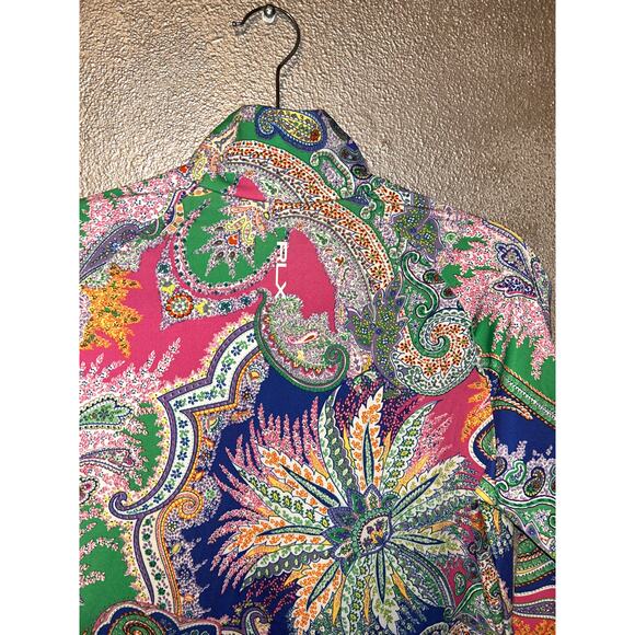 RLX  Ralph Lauren Sporty Athletic Golf Green Paisley Performance Wicking Top - Picture 6 of 9